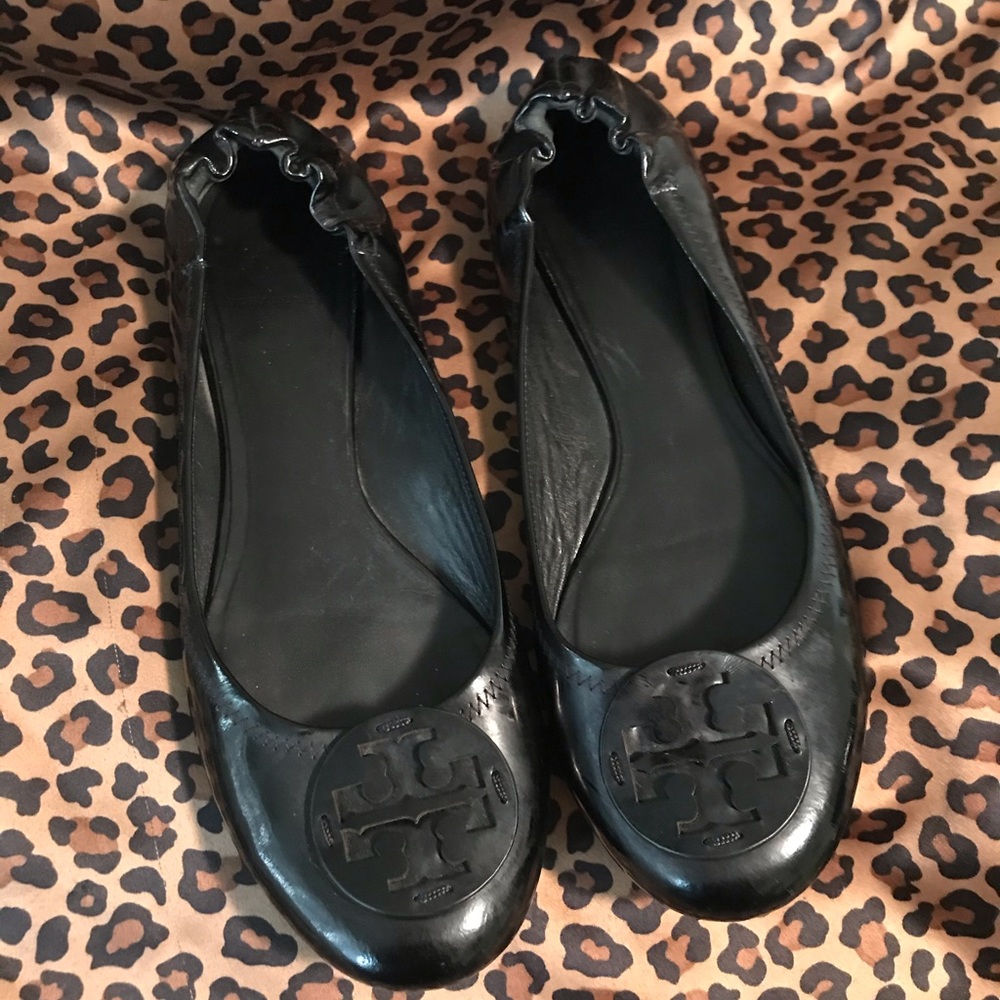 Tory Burch Black Patent Leather Flats